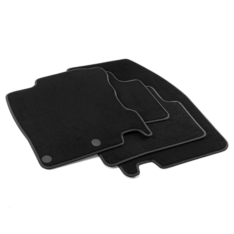 MTM Pro-4445 Tappetini Qashqai II 02.2014 >, su Misura in Velluto Nylon, Bordi in Similpelle e Doppia Impuntura Cromata