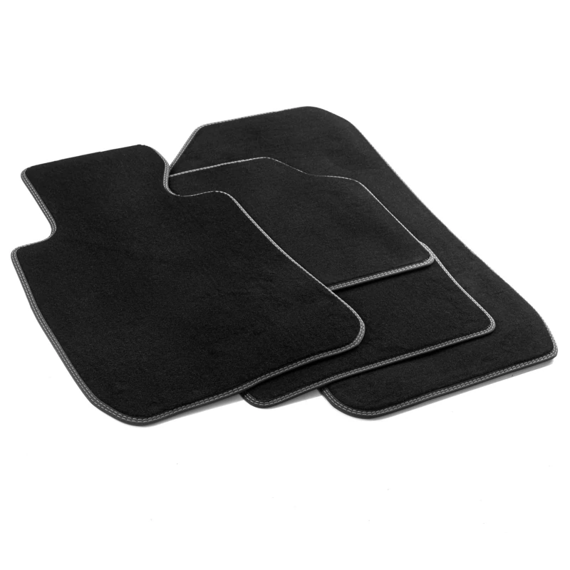 MTM Pro-301 Tappetini Series 3 (E90) / Series 3 Touring (E91) 03.2005 > 2011, su Misura in Velluto Nylon, Bordi in Similpelle e Doppia Impuntura Cromata