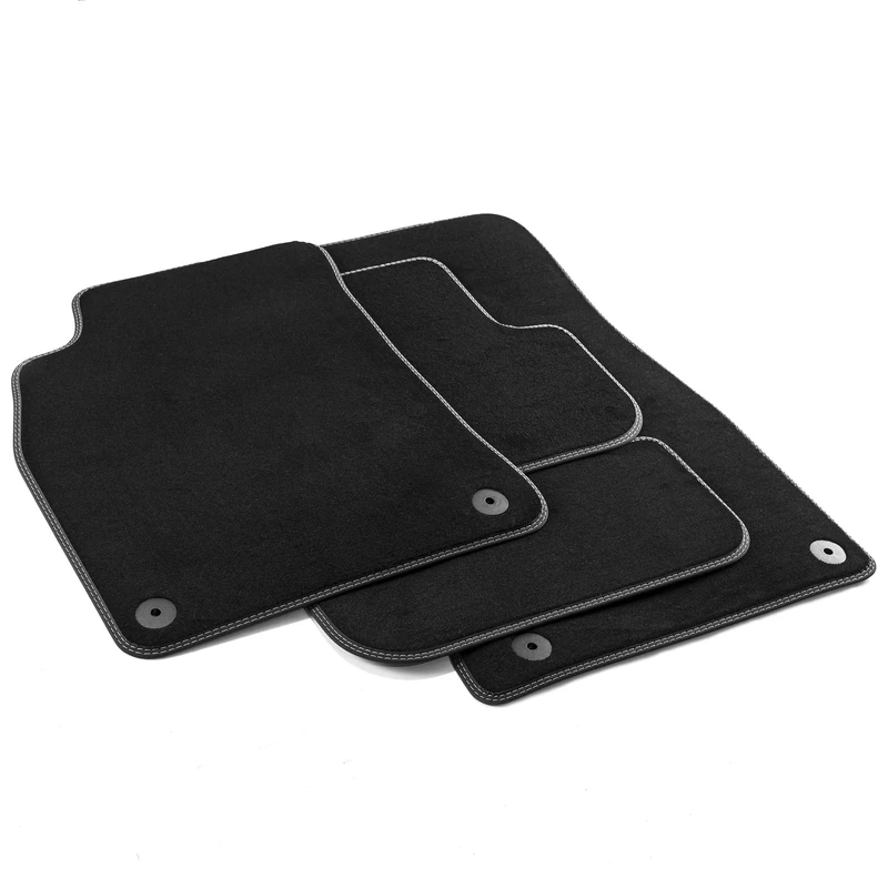 MTM Pro-147 Tappetini A4 (B8) 01.2008 > 2015, Misura in Velluto Nylon, Bordi in Similpelle e Doppia Impuntura Cromata