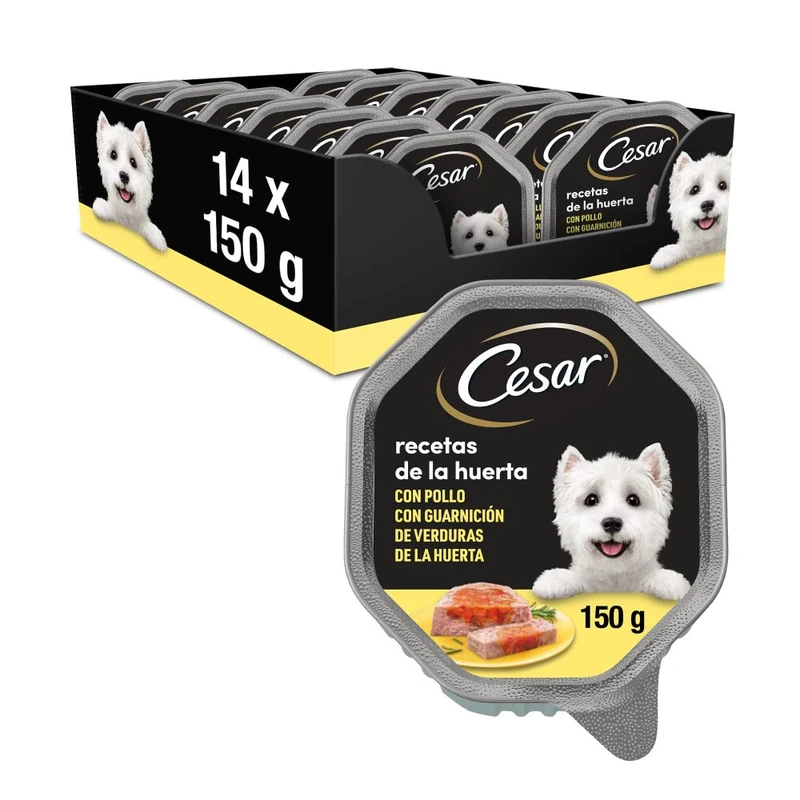 Cesar Wet Dog Food Garden Recipes Chicken and Veg - 14 Tubs