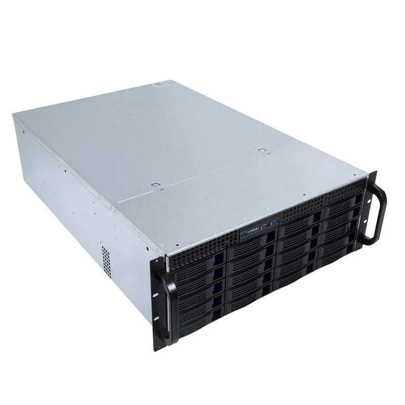 UNYKAch HSW4520 Hot Swap 4U ATX 20 Bay Rack Box for 3.5″ or 2.5" Drives, 3 x 120mm and 2 x 80mm Fans, 1 x USB 2.0 and 1 x USB 3.0