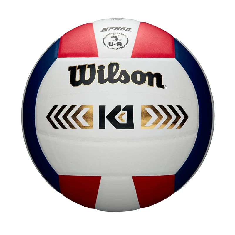 Wilson Unisex-Adult K1 Gold Volleyball, Red/White/Blue, Official