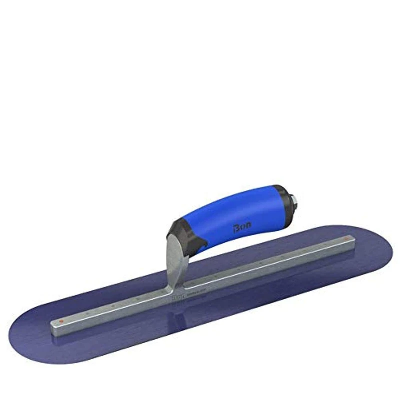 Bon 67-151 Finish Trowel - Round - Blue Steel - 14 X 4 - Comfort Grip Handle