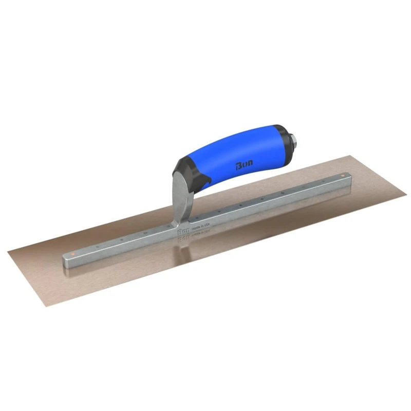 Bon 67-121 Finish Trowel - Square - Golden Stainless - 12 X 4 - Comfort Grip Handle