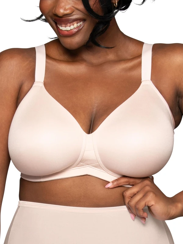 Vanity Fair Women's Beauty Full Figure Wirefree Extended Side and Back Smoother Bra 71267, Sheer Quartz, 42B