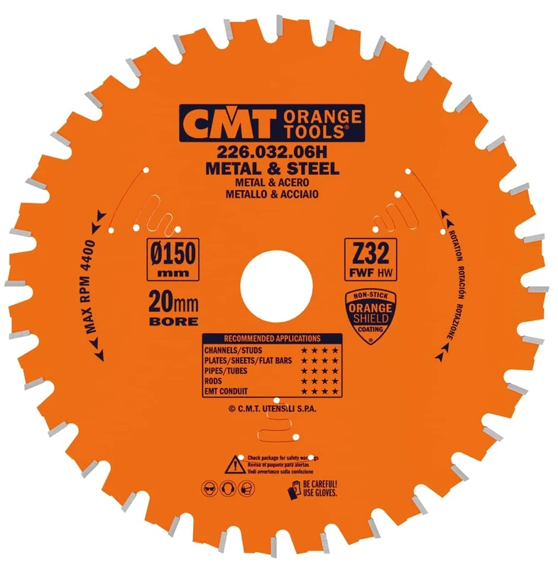 CMT 226.032.06H - Dry Cutter Saw Blade for Ferrous & PVC Materials HW 150x1.6/