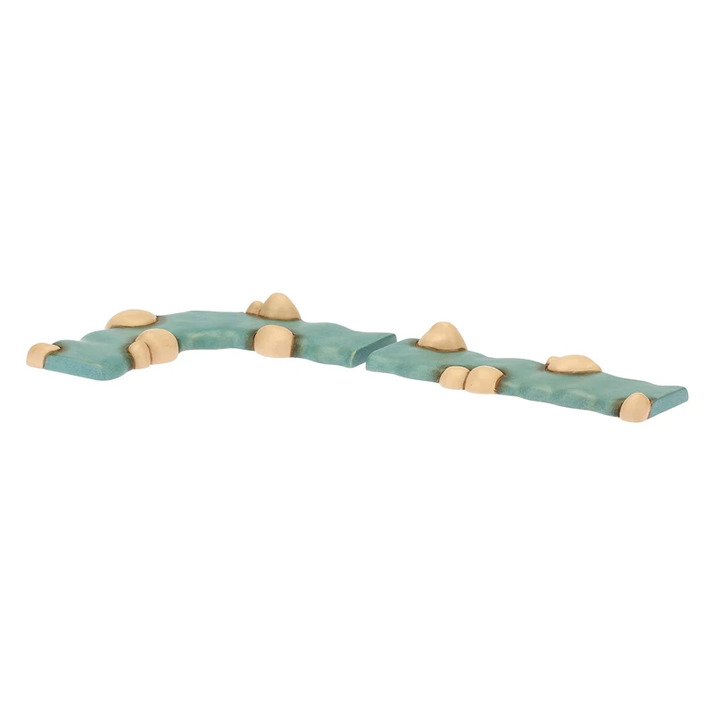 THUN - Set with 1 Piece of Straight and 1 Curved River - Classic Nativity Scene - Ceramic - 13 x 5.5 x 2 cm h and 15 x 5.5 x 2 cm h
