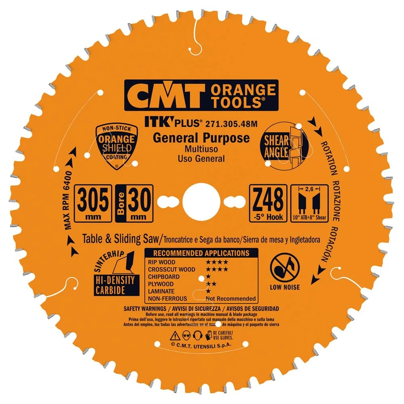 CMT 271.305.48M ITK Plus RIP and Crosscut Saw Blade HW 305X2.6/1.8X30 Z48