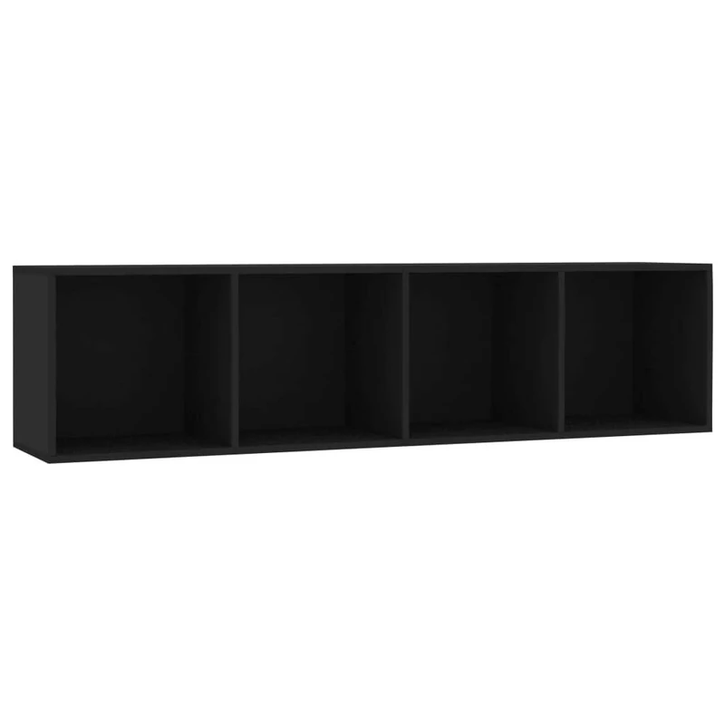 vidaXL Versatile Book Cabinet/TV Stand in Black - Engineered Wood, Storage Organiser for Living Rooms and Bedrooms