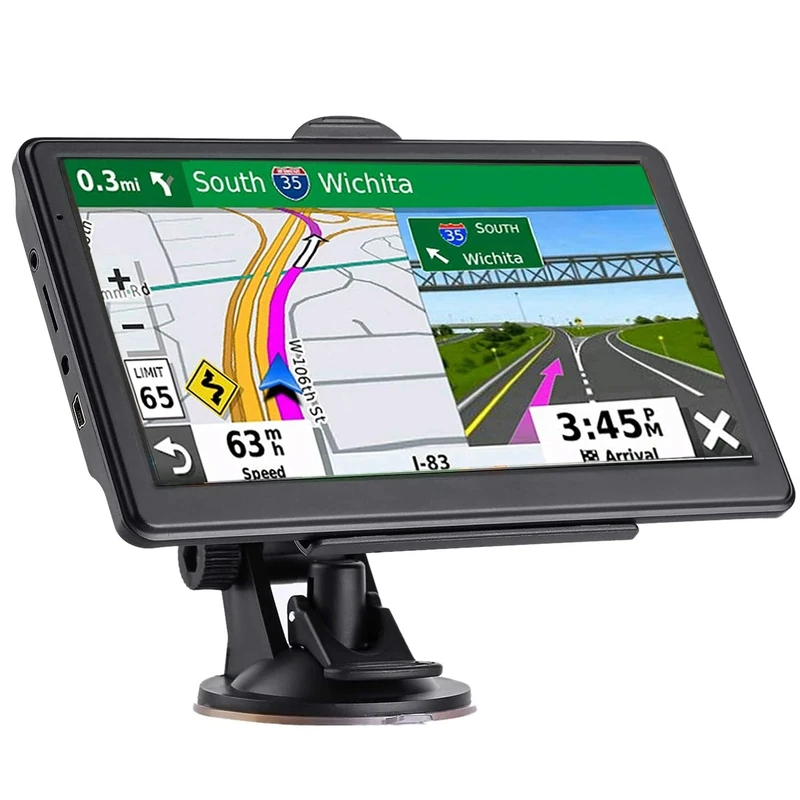 GPS Navigator for Car, Latest 2025 Map 7 inch Touch Screen Car GPS 256-16GB, Voice Turn Direction Guidance, Support Speed and Red Light Warning, Pre-Installed North America Lifetime map Free Update