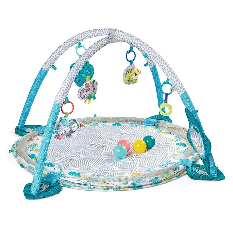 INFANTINO Jumbo Activity Gym & Ball Pit transformable 3 in 1 playmat, sensory-stimulating, for infants and toddlers with 20 Balls for Ultimate Fun, Multicoloured