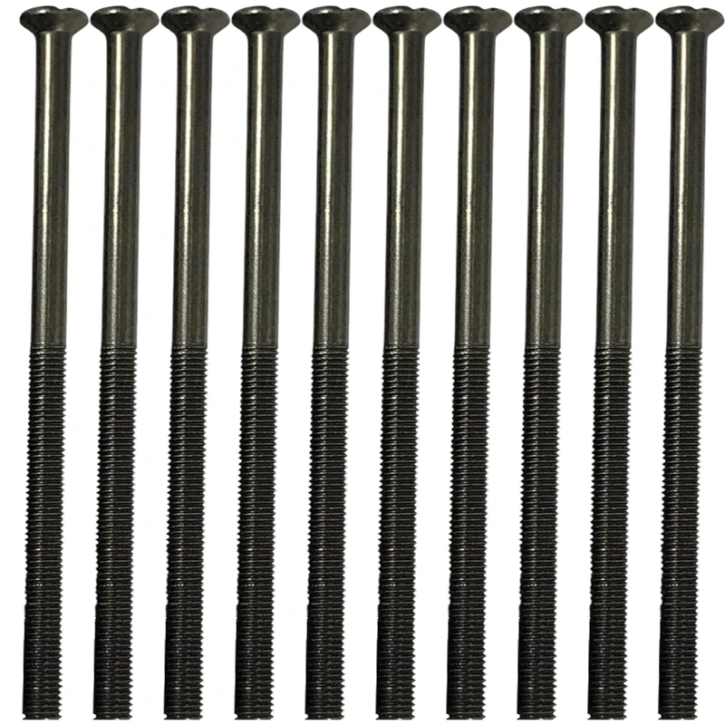 Black Nickel Long Electrical Socket Switch Screws Raised Head (10, 75mm)