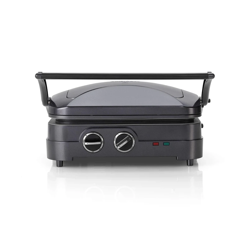 Cuisinart Grill and Griddle, Sandwich toaster, panini press, contact grill, electric griddle, Non-stick removable plates, dishwasher safe, Health grill, less oil, Midnight Grey