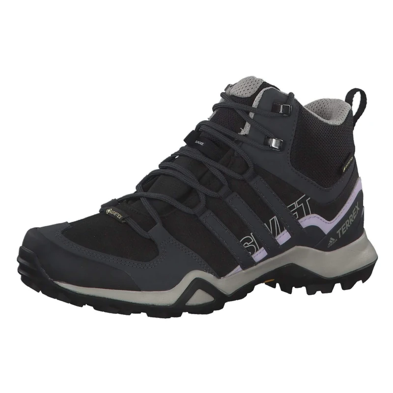 adidas Women's Terrex Swift R2 Mid GTX W Trekking Shoes, Core Black DGH Solid Grey Purple Tint, 5 UK