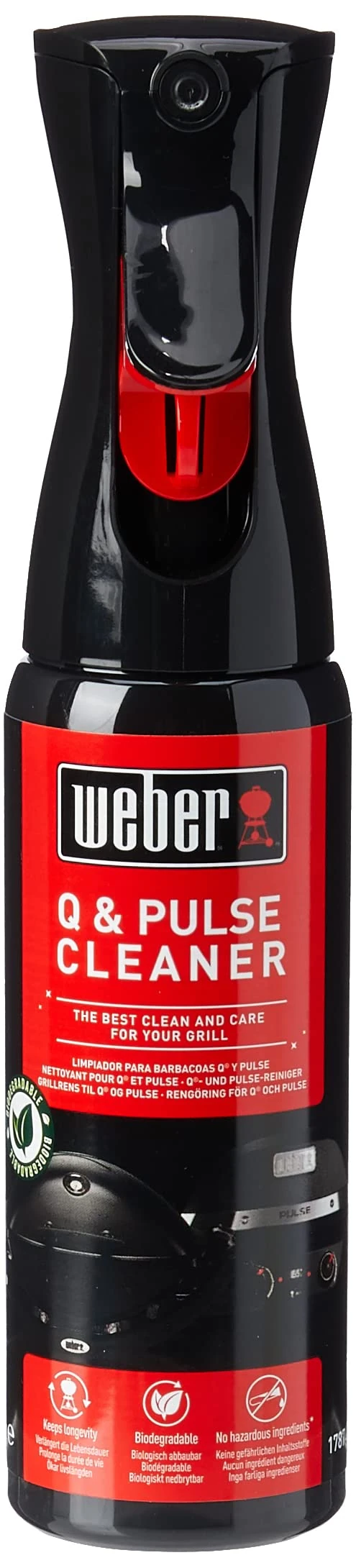 Weber Q & Pulse Cleaner 300ml, fine Mist Spray for Cleaning the Outer Surfaces of Weber Q and Pulse Models, biodegradable, No hazardous Ingredients (17874)