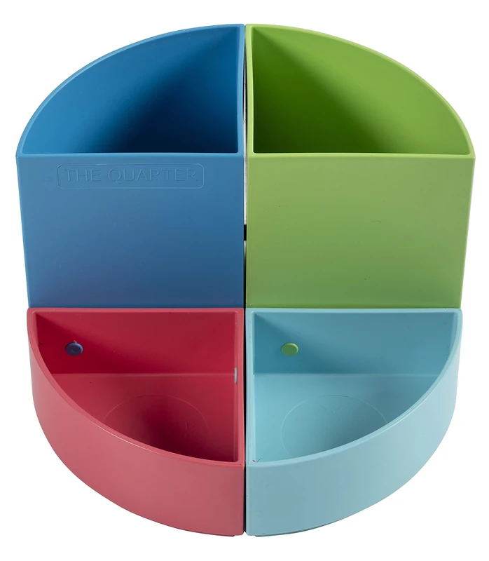 Exacompta - Ref 6821928D - 1928 Collection - Quarter Modular Pen Pot - 120 x 120 x 83mm in Size, Space Saving Pen Pot, 4 Movable Sections For Organising Pens, Pencils & Accessories