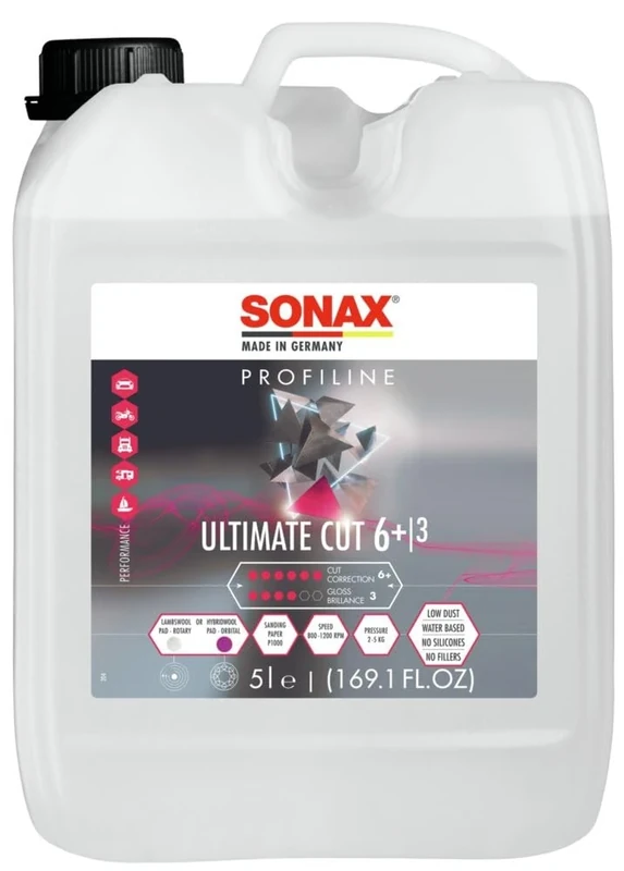SONAX PROFILINE UltimateCut (5 liters extremely fast abrasive polish to remove deep scratches or sanding marks, Item No. 02395000