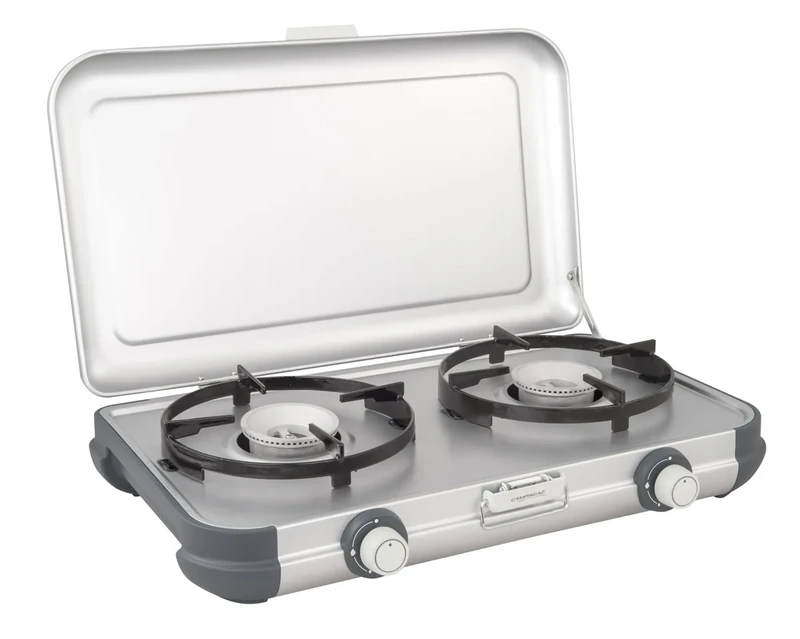 Campingaz Camping Kitchen 2 R Camping Stove, 2 x 2,000 Watts power, 2-Burner Gas Stove with removable pan Supports, portable & compact, runs off R904 or R907 refillable gas cylinders