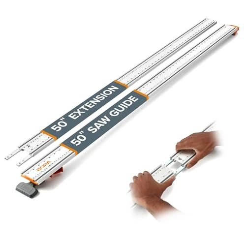 BORA 2500mm/100 NGX Clamp Edge, Straight Cut Guide for Circular Saws, Includes 50" Clamp Edge & 50" Extension for 100" Cutting Length, 544100