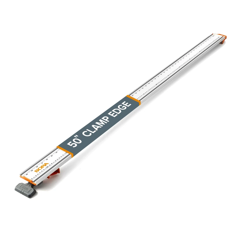 BORA 1250mm/50" NGX Clamp Edge, Straight Cut Guide for Circular Saws, 50" Cutting Length, Easy to Use, Great for Cross-Cutting Plywood Sheets and Routing Dados, 544050