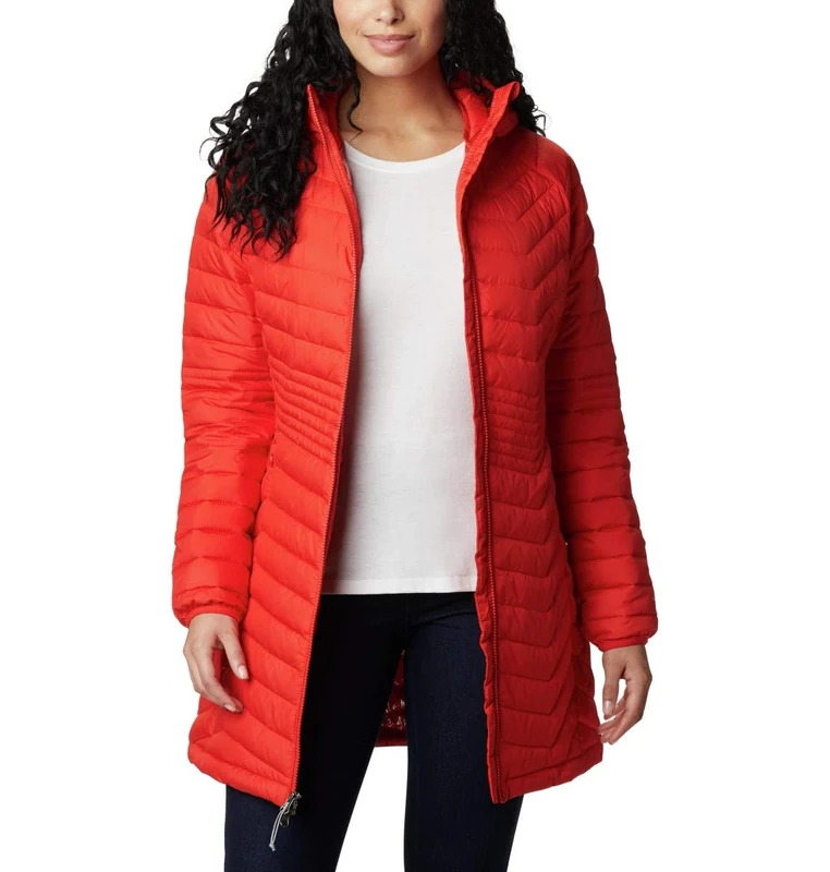 Columbia Women's Powder Lite Mid Jacket, Puffer Jacket, Bold Orange, Size XS