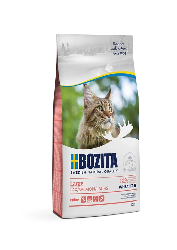 Bozita Large Wheat Free Salmon Dry Food for Adult Cats of Large Breeds 10 kg