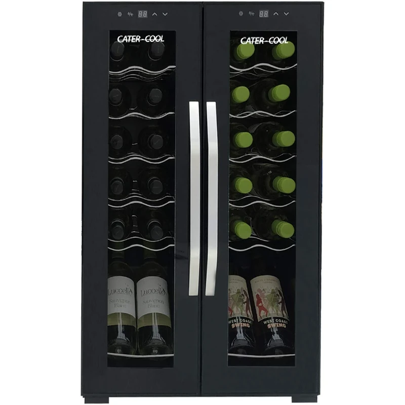 Cater-Wash CK6024 24-Bottle Dual Zone Wine Cooler - Double Door