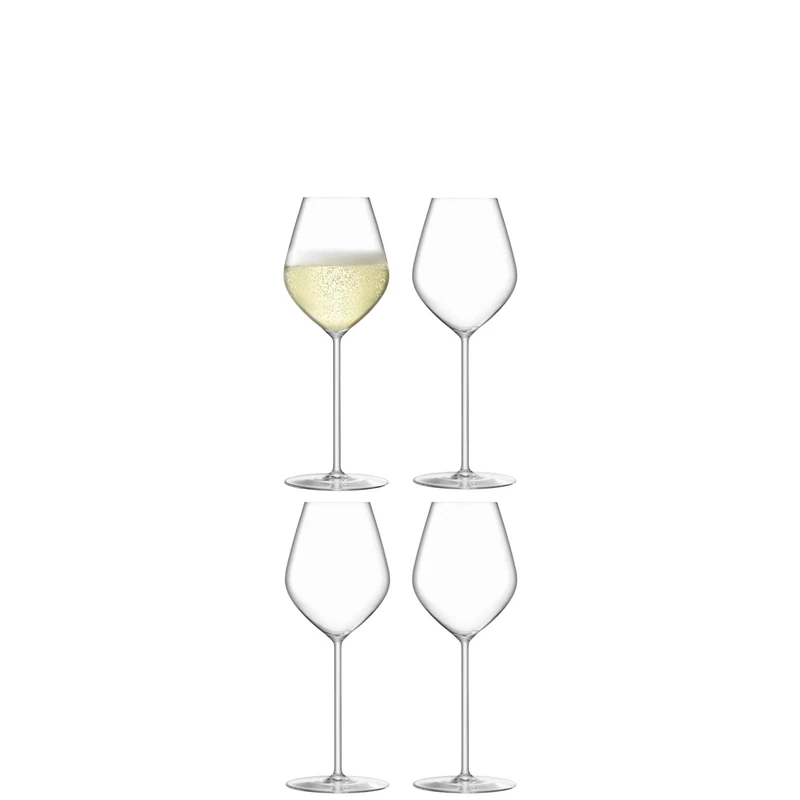 LSA International Borough Champagne Tulip Glass 285ml Clear | Set of 4 | Dishwasher Safe | BG15