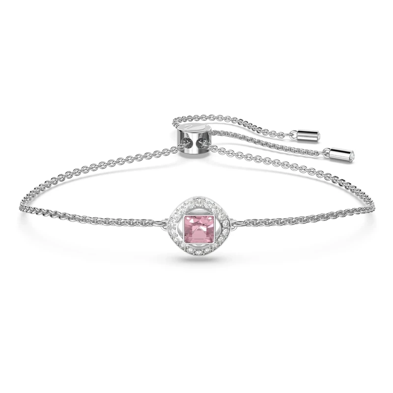 Swarovski Angelic Square bracelet, Pink, Rhodium plated, from Swarovski Angelic Square Collection