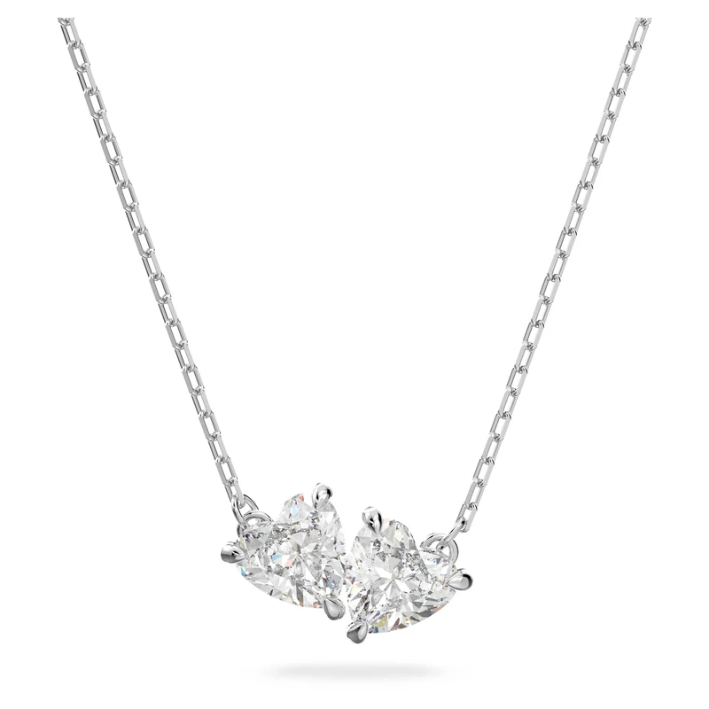 Swarovski Attract Soul Heart Necklace - Rhodium Plated White
