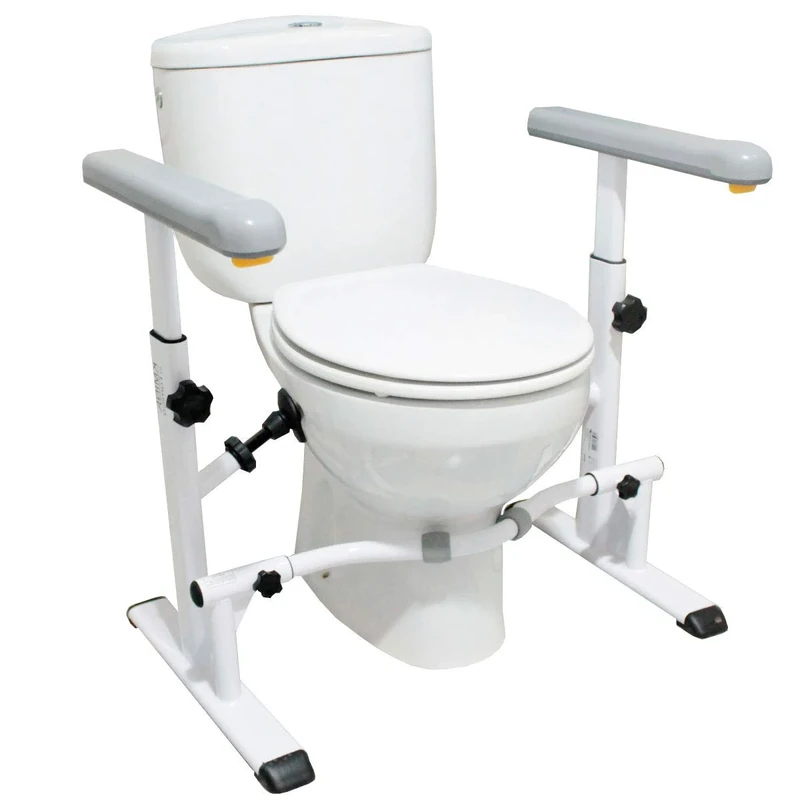 KMINA Toilet Frame for Disabled and Elderly, Adjustable Height and Width, Sturdy and Secure Rails, Easy to Install