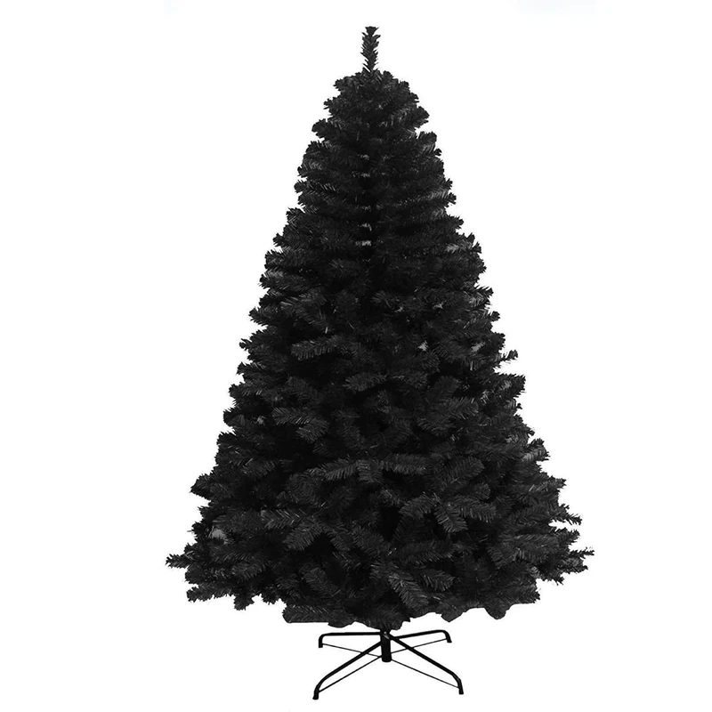 "Shatchi 10FT / 3.0M Alaskan Pine Black Artificial Christmas Tree Bushy, 1934 Tips Xmas Home Decorations, PVC, 300CM / 10FT Black"
