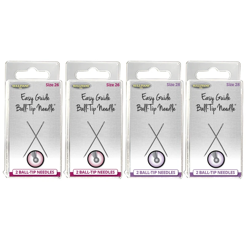 The Easy Guide Ball-Tip Needles Size 26 and Size 28 Bundle, 4 Packages, 8 Needles