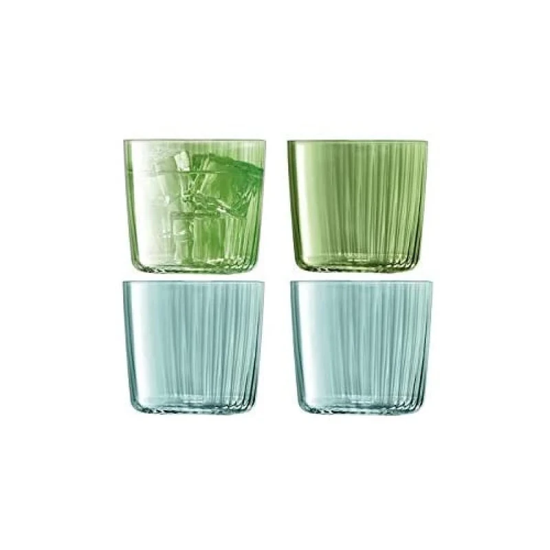 LSA International Gems Tumbler 310ml Assorted Jade | Set of 4 | Mouthblown & Handmade Glass | GM03