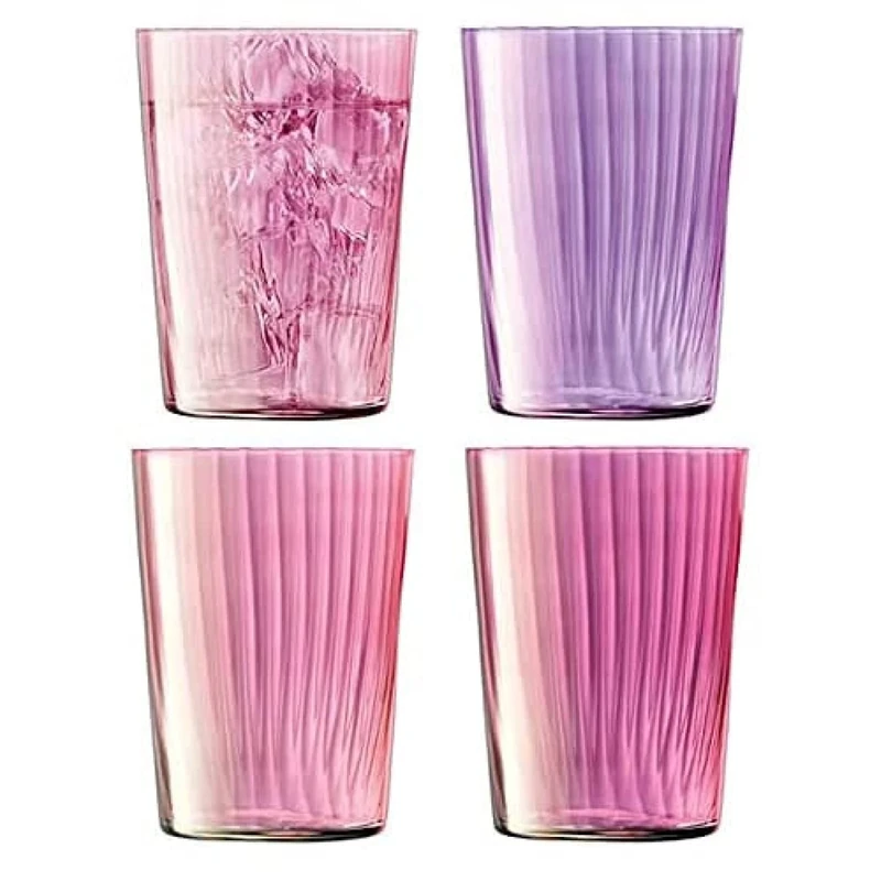 LSA International Gems Tumbler 560ml Assorted Garnet | Set of 4 | Mouthblown & Handmade Glass | Hand Painted | GM05