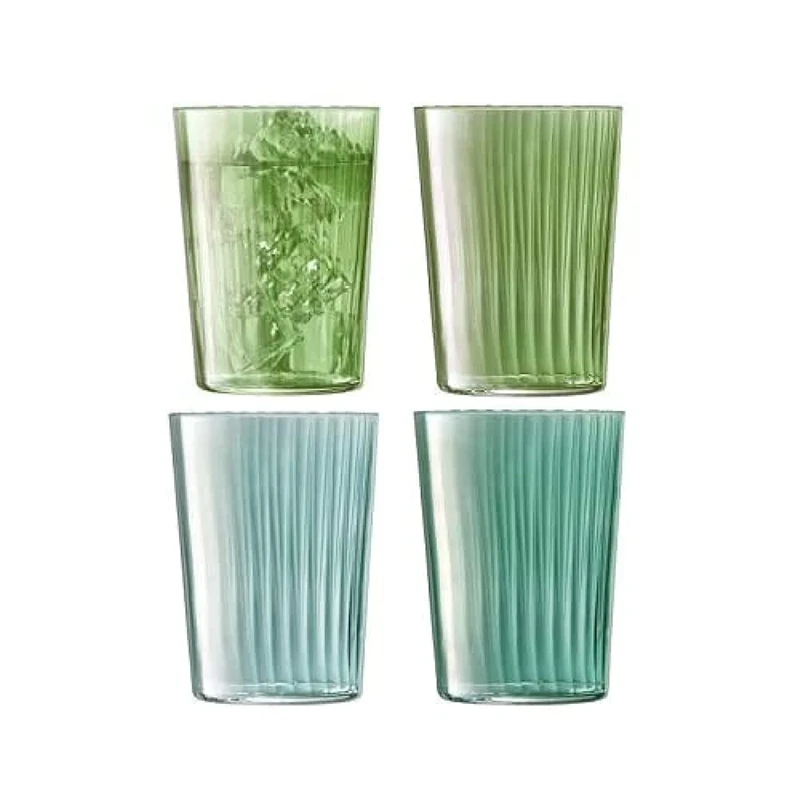 LSA International Gems Tumbler 560ml Assorted Jade | Set of 4 | Mouthblown & Handmade Glass | GM06
