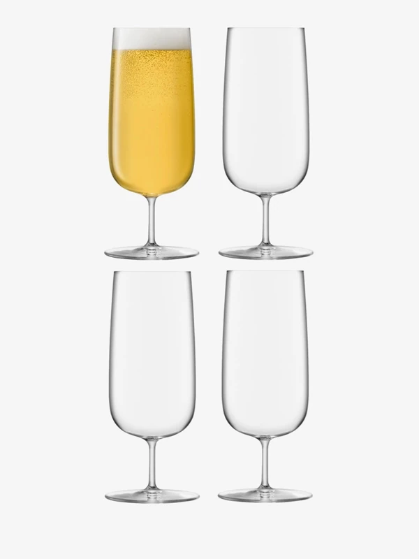 LSA International Borough Pilsner Glass 440 ml Clear | Set of 4 | Dishwasher Safe | BG06 - Image 1