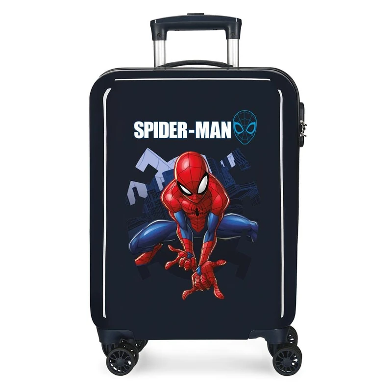 Marvel Spiderman Action Blue Cabin Suitcase 37 x 55 x 20 cm Rigid ABS Combination Lock 34 Litre 2.6 kg 4 Double Wheels Hand Luggage