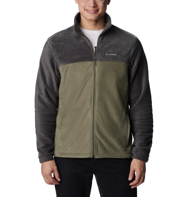 Columbia Men's Steens Mountain Full Zip 2.0 Fleece Jacket, Shark/Stone Green, Tall/L