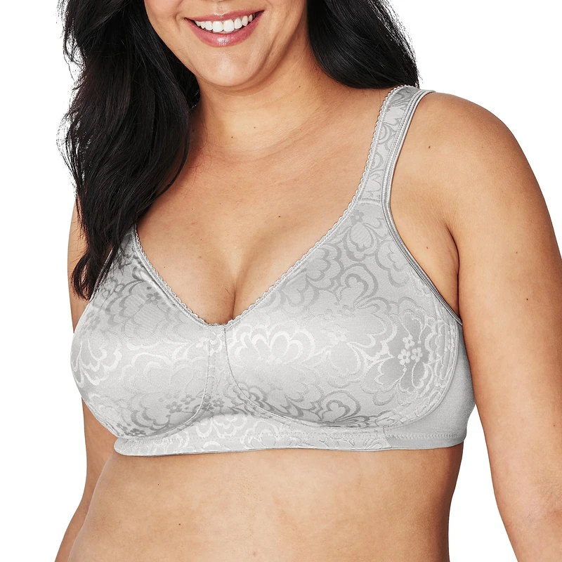 Playtex Women's Wireless, 18 Hour Plus-Size Bras Available, Ultimate Lift, Moisture-Wicking, Single Or 2-Pack Full Coverage, Opaque, Crystal Grey, 38C
