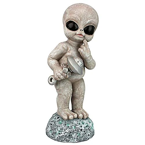 Design Toscano Zeta the Toddler Gray, Roswellian Baby Alien Statue 16.5 Inch - Image 1