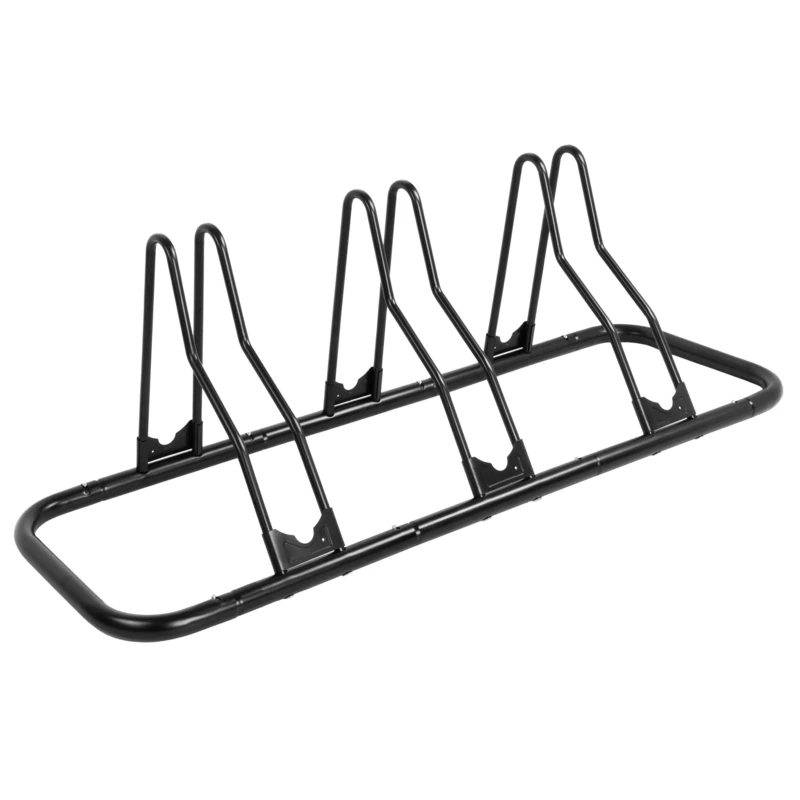 CyclingDeal Bicycle Floor Type Parking Rack Stand - for Mountain MTB and Road Bike Indoor Garage Storage - 3 Bikes