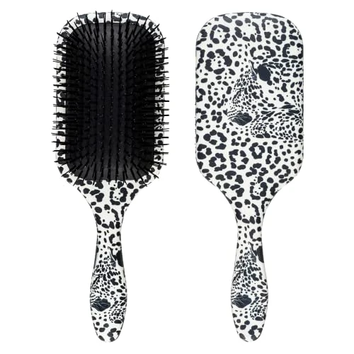 Denman Ultra Detangler Paddle Hairbrush, Best for Long Hair, Wigs and Extensions for Tug Free Detangling - (Hidden Leopard) D90L