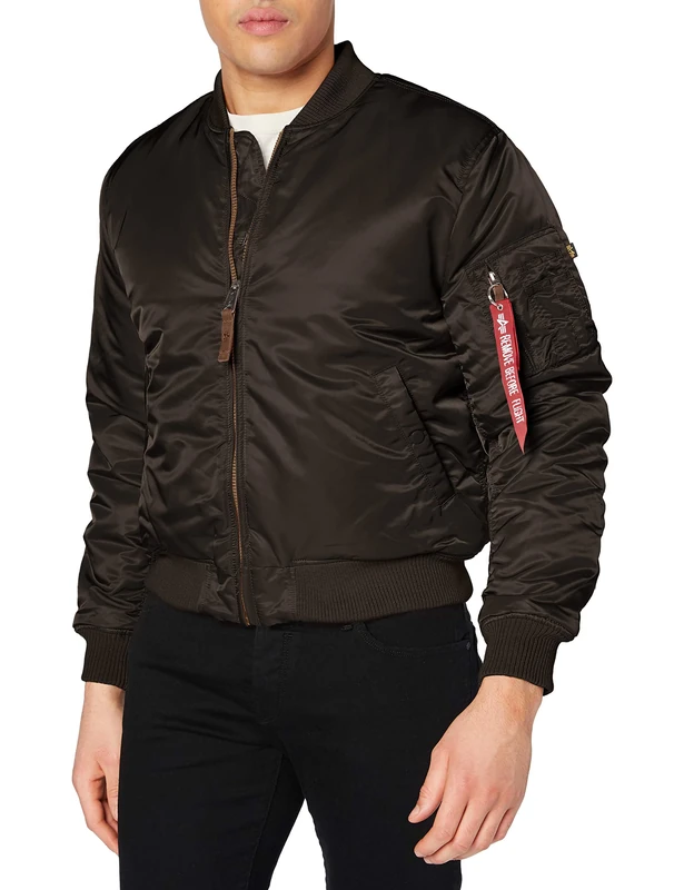 Alpha Industries Men's MA-1 VF Vintage Fit 59 Bomber Jacket, Black Olive, L