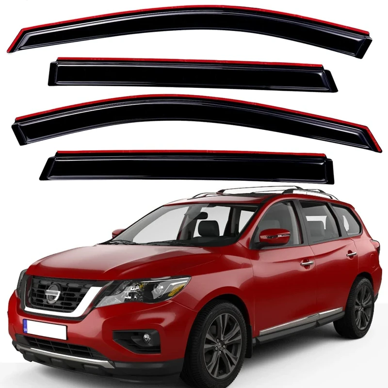 Lightronic WV194479 in-Channel Vent Visors Rain Guards Smoke Tint 4PCS Set Fit for Nissan Pathfinder 2013-2018