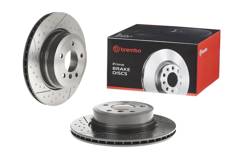 Brembo 09.C315.21 UV Coated vented drilled + Slotted Rear Brake Rotor BMW OE# 34216795754
