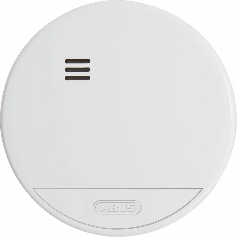 ABUS Wireless Smoke Detector RWM165 for home - with 10-year battery - 12 detectors can be networked - Q-Label & DIN EN14604 certified - 85 dB alarm - White