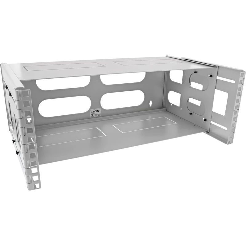 InLine 19" Wall Mounted Rack 4U 24-40cm Depth with Cover Grey