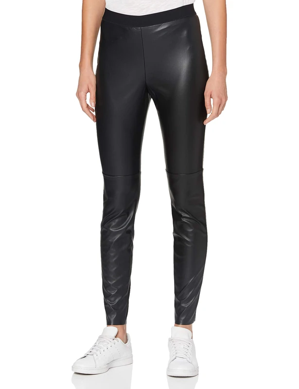 HUGO Women's Hose Honati Aus Kunstleder, Black (001), 34