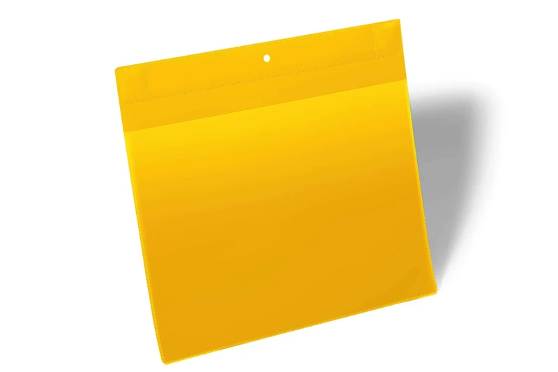 Durable Neodym Magnetic Ticket Label Holder Pockets - 10 Pack - A4 Yellow - Perfect for Use on Warehouse Racking for Picking Locations